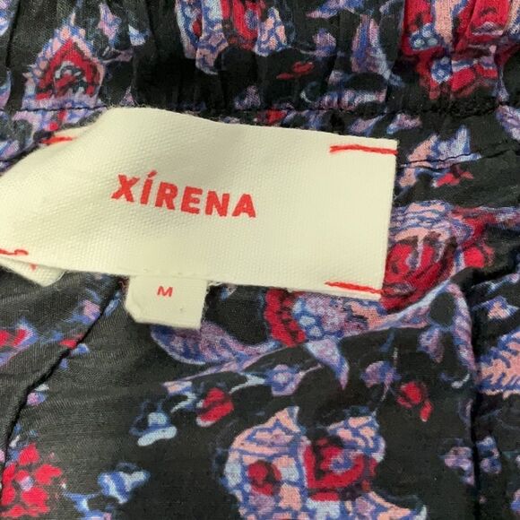 Xirena Iris Skirt Cotton Silk Lightweight Purple Floral Pockets Size Medium - Picture 7 of 10